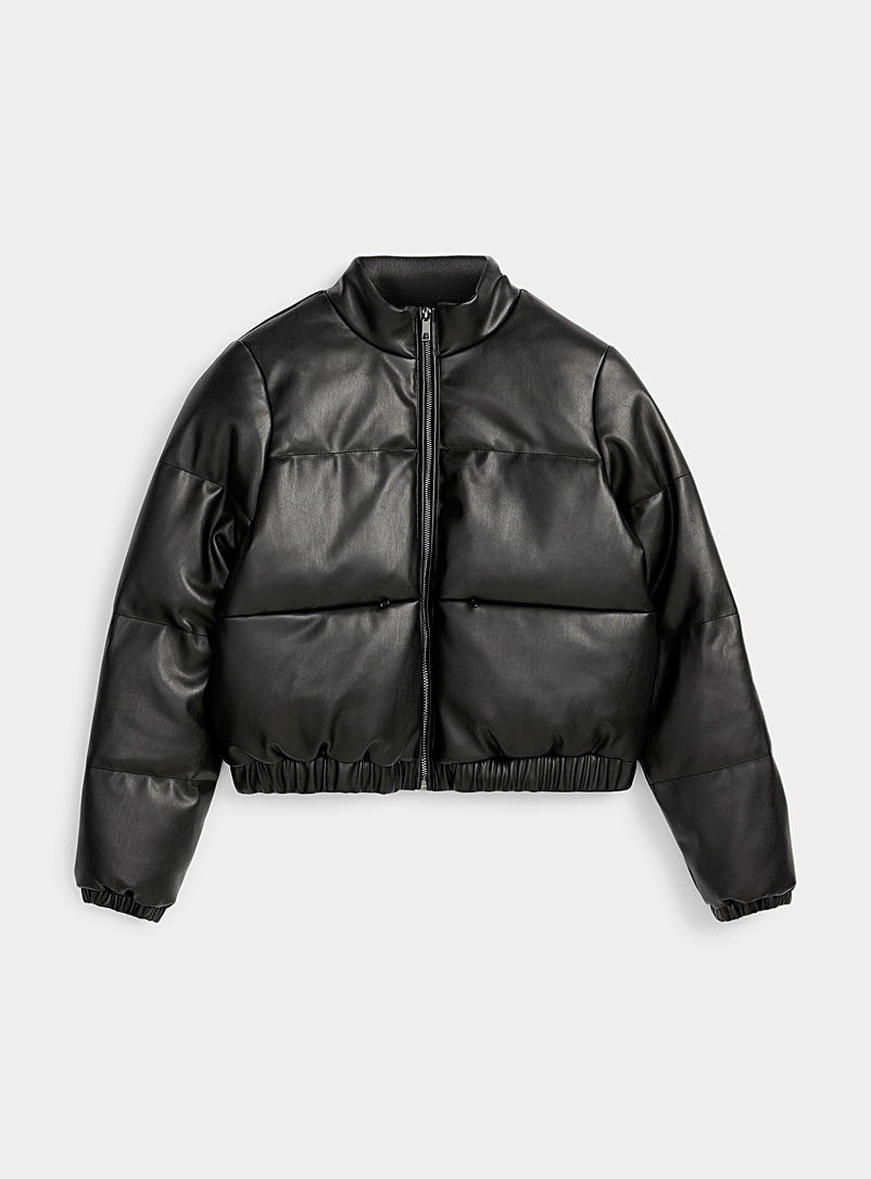 cropped black puffer jacket
