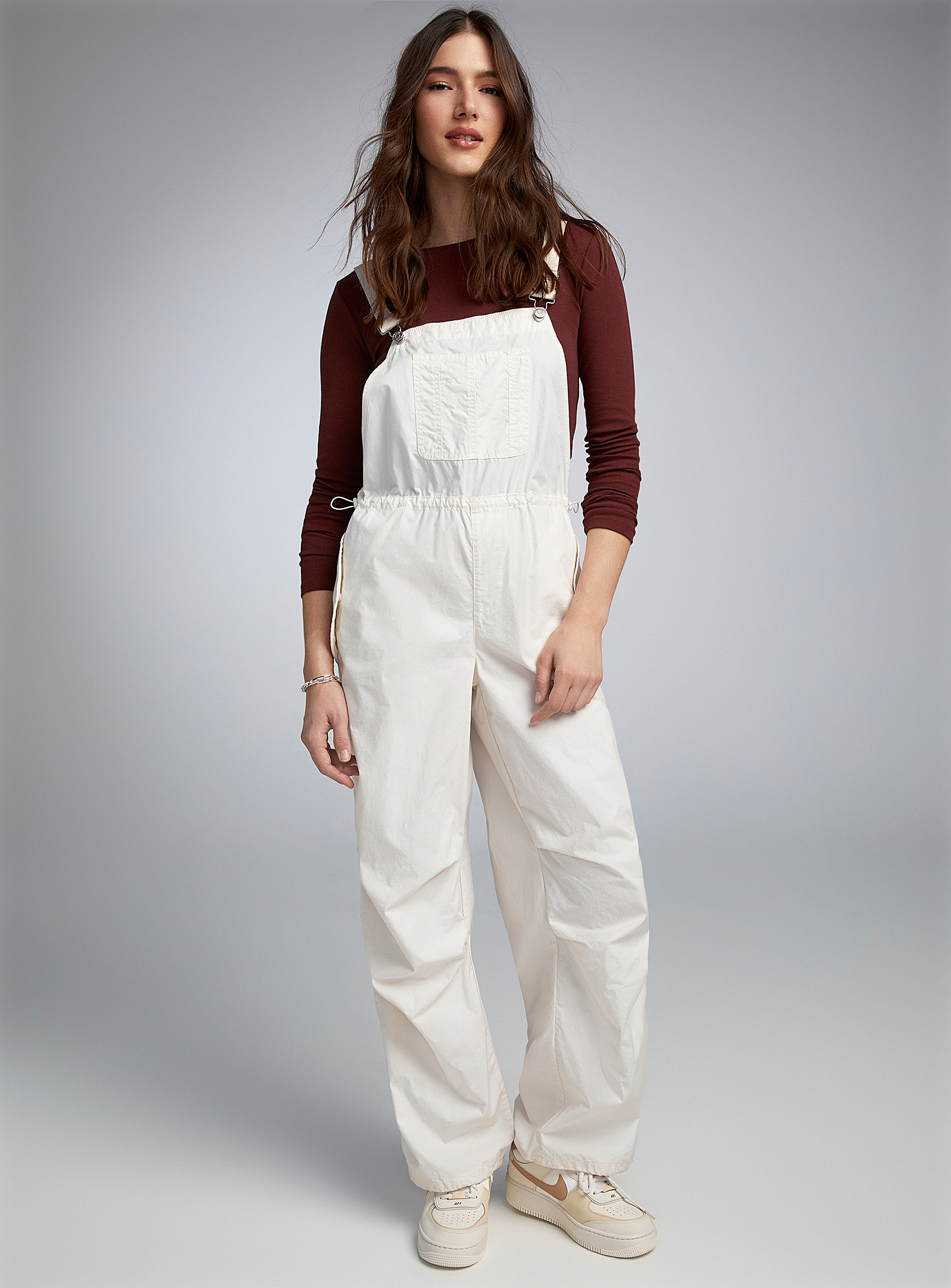 Twik Oversized Parachute Overalls Self-care In Ivory White