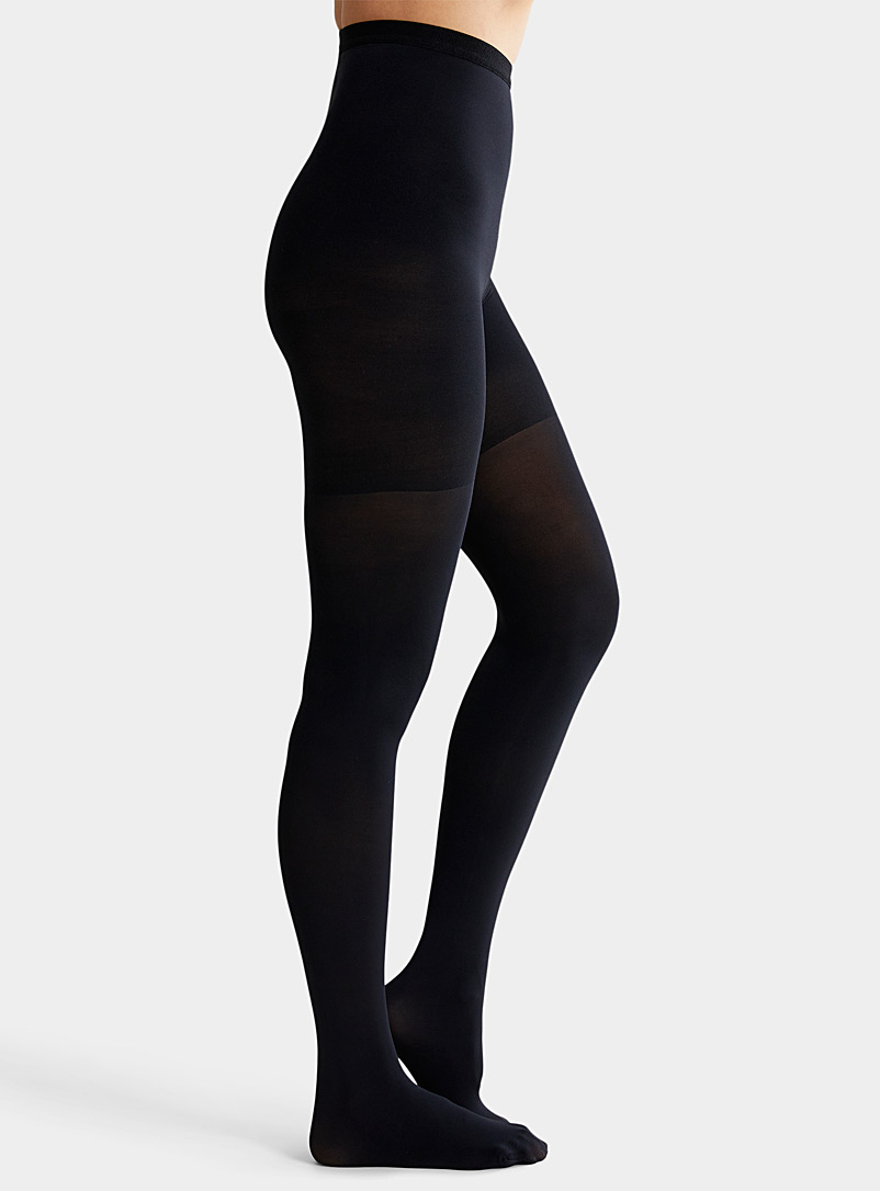 Spanx Black High-rise opaque body-shaping tights for women