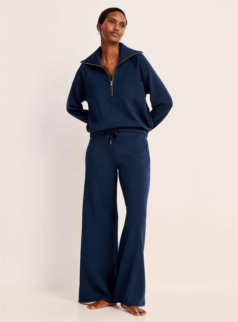 Spanx Navy/Midnight Blue AirEssentials<sup>&reg; </sup> zippered mock-neck sweatshirt for women