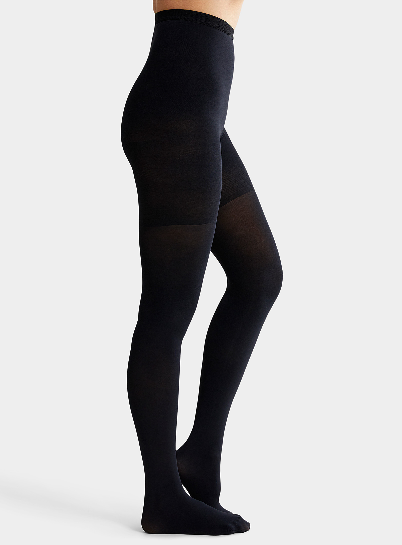 Spanx High-rise Opaque Body-shaping Tights In Black