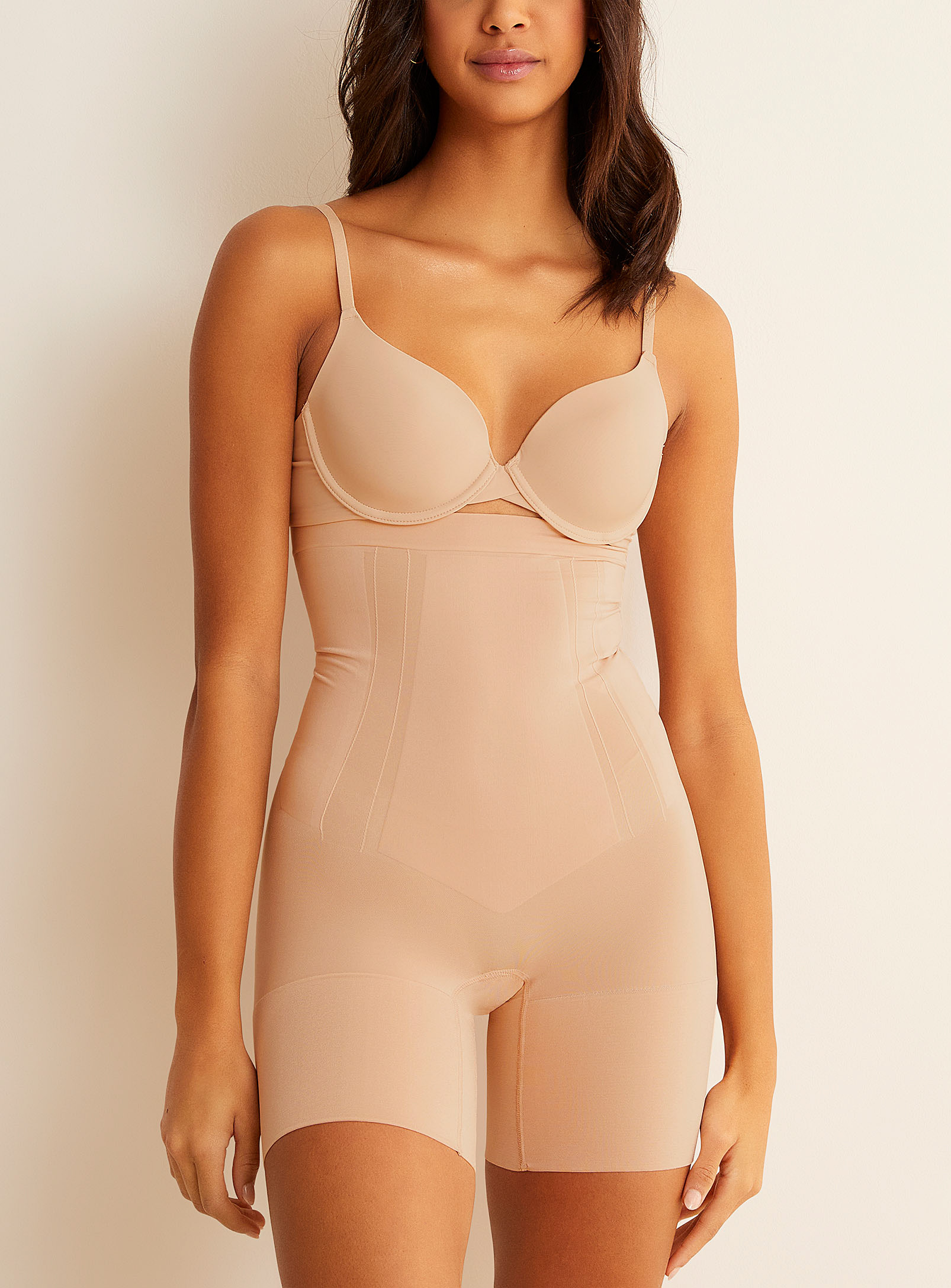 Spanx Oncore High-waisted Shaper Short In Tan