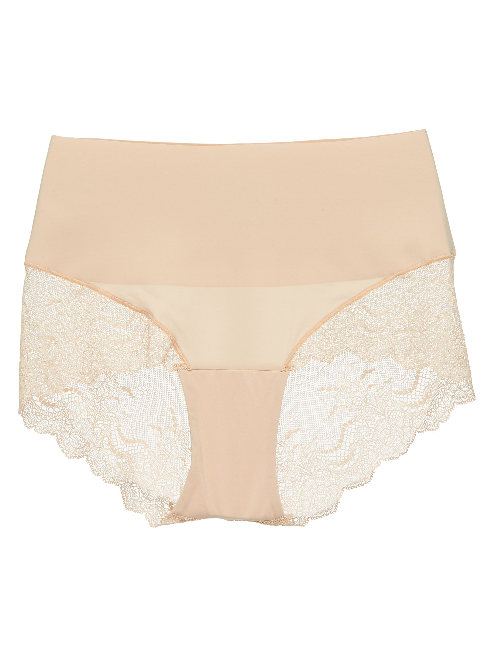 Spanx Undie-tectable Lace Support Bikini Panty In Tan