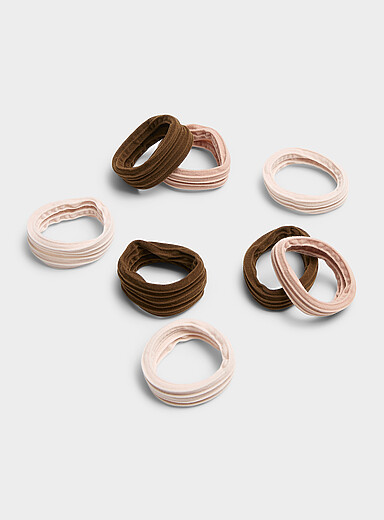 Grooved recycled nylon wide elastics Set of 8