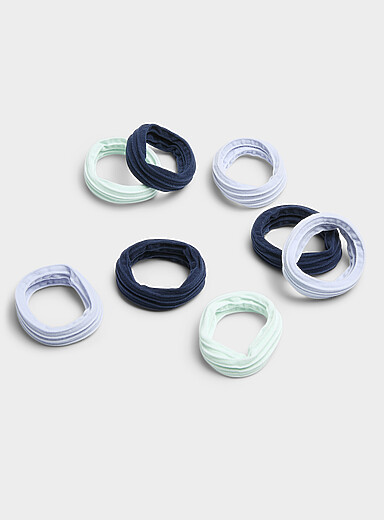 Grooved recycled nylon wide elastics Set of 8