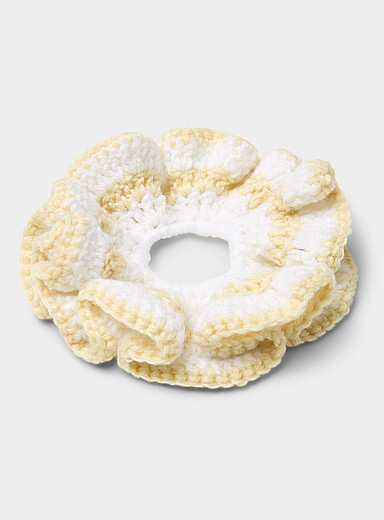 Le grand chouchou crochet rayures deux tons