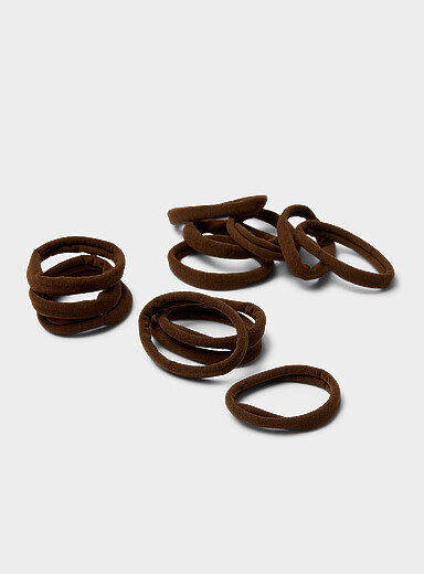 Recycled nylon brown elastics Set of 20