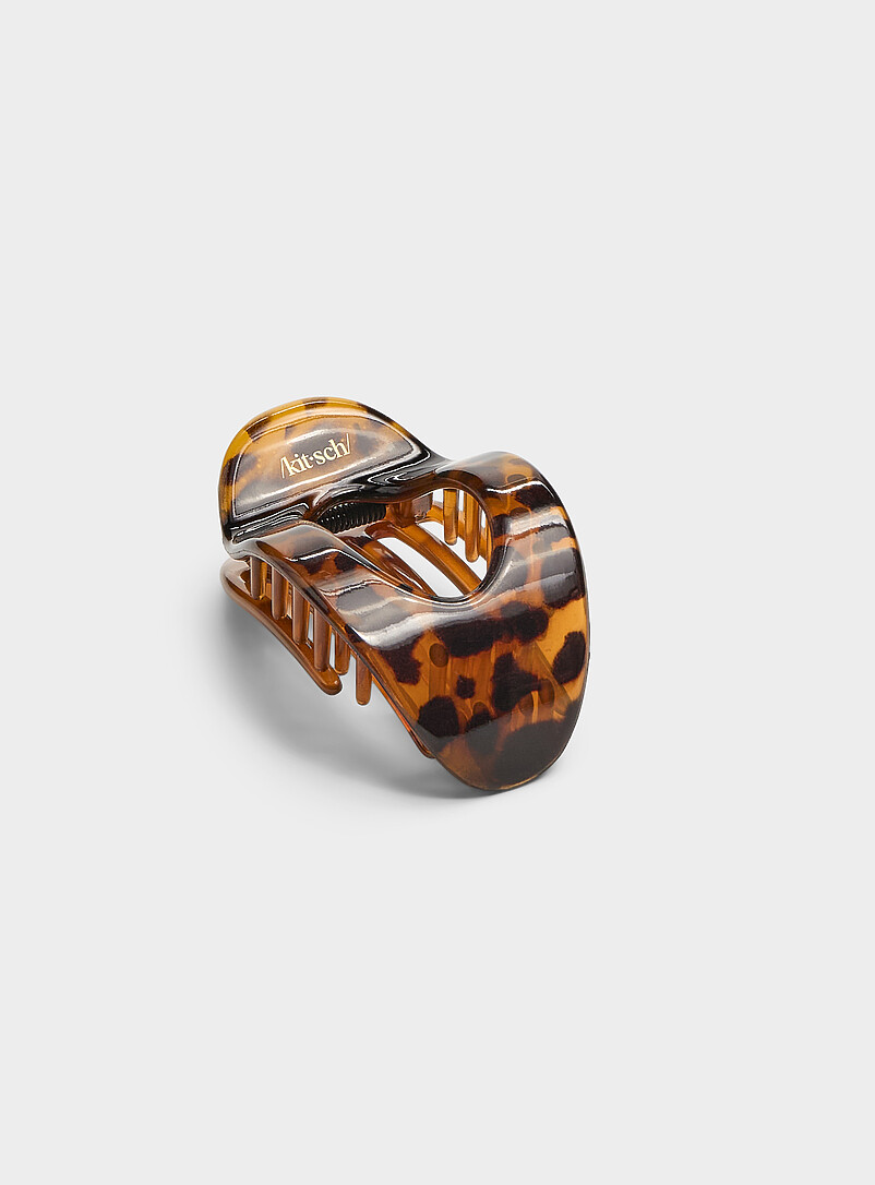 Leopard wide-tooth openwork clip product image (primary)