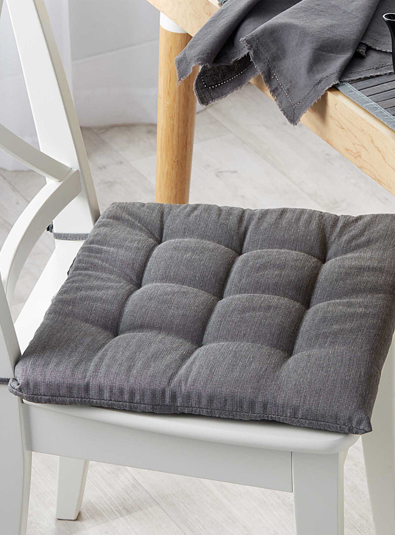 Simons Maison Grey Solid quilted chairpad 40 x 40 cm