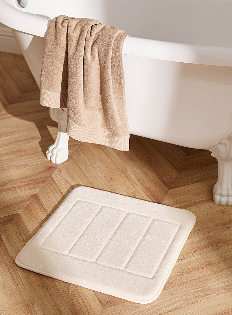 Simons Maison Ivory White Soft comfort square bath mat 50 x 50 cm