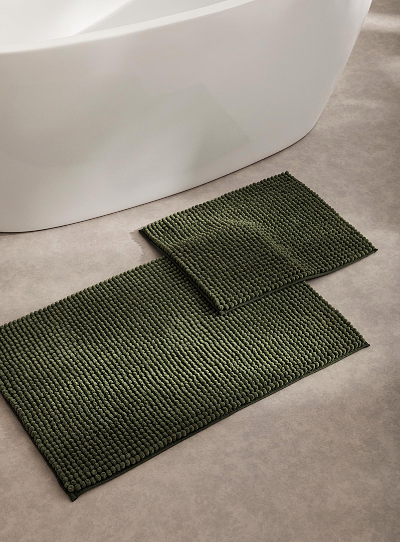 Simons Maison Pine/Bottle Green Monochrome chenille recycled polyester bath mat See available sizes