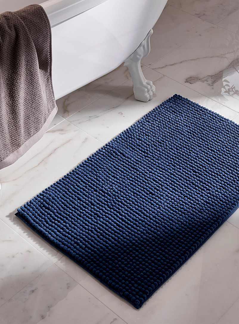 Simons Maison: Le tapis de bain polyester recyclé chenille monochrome 50 x 80 cm Bleu