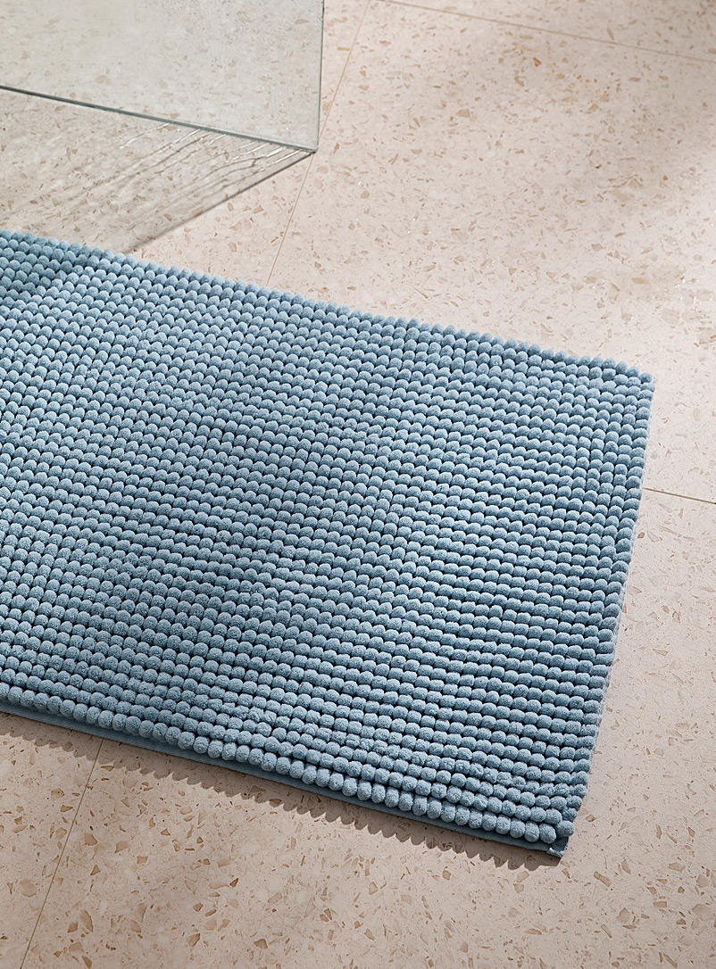 Simons Maison: Le tapis de bain polyester recyclé chenille monochrome Voir nos formats offerts Bleu pâle - Bleu ciel