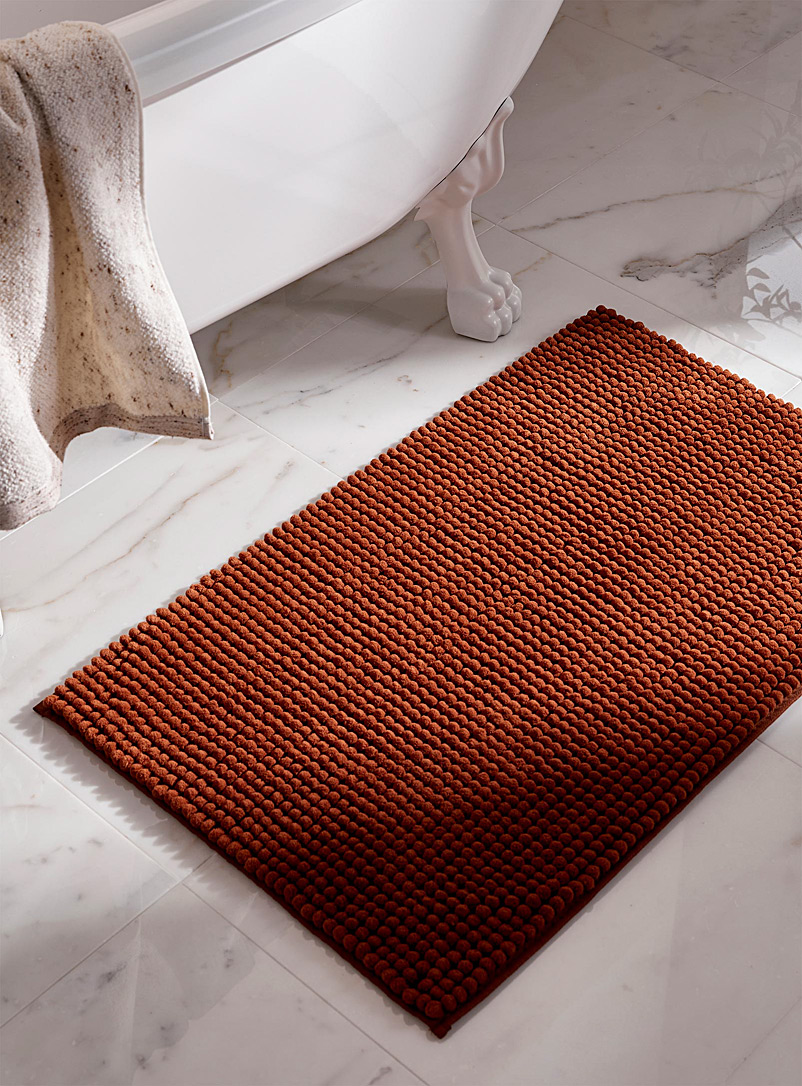 Simons Maison: Le tapis de bain polyester recyclé chenille monochrome 50 x 80 cm Orange foncé