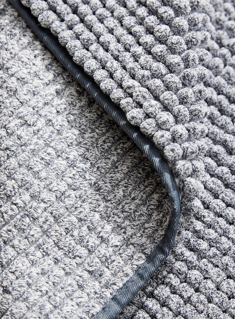 Simons Maison Patterned Grey Bleached chenille bath mat See available sizes