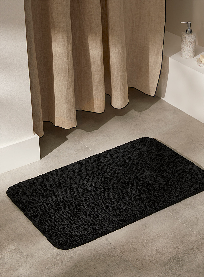 Simons Maison: Le tapis de bain mousse mémoire chenille noir 50 x 80 cm Noir