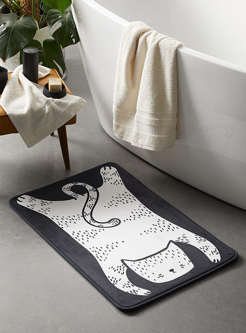Simons Maison Patterned Grey Zen cat bath mat 50 x 80 cm