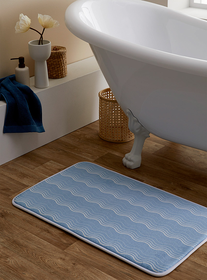 Simons Maison: Le tapis de bain vagues ondulantes 50 x 80 cm Bleu pâle-bleu poudre