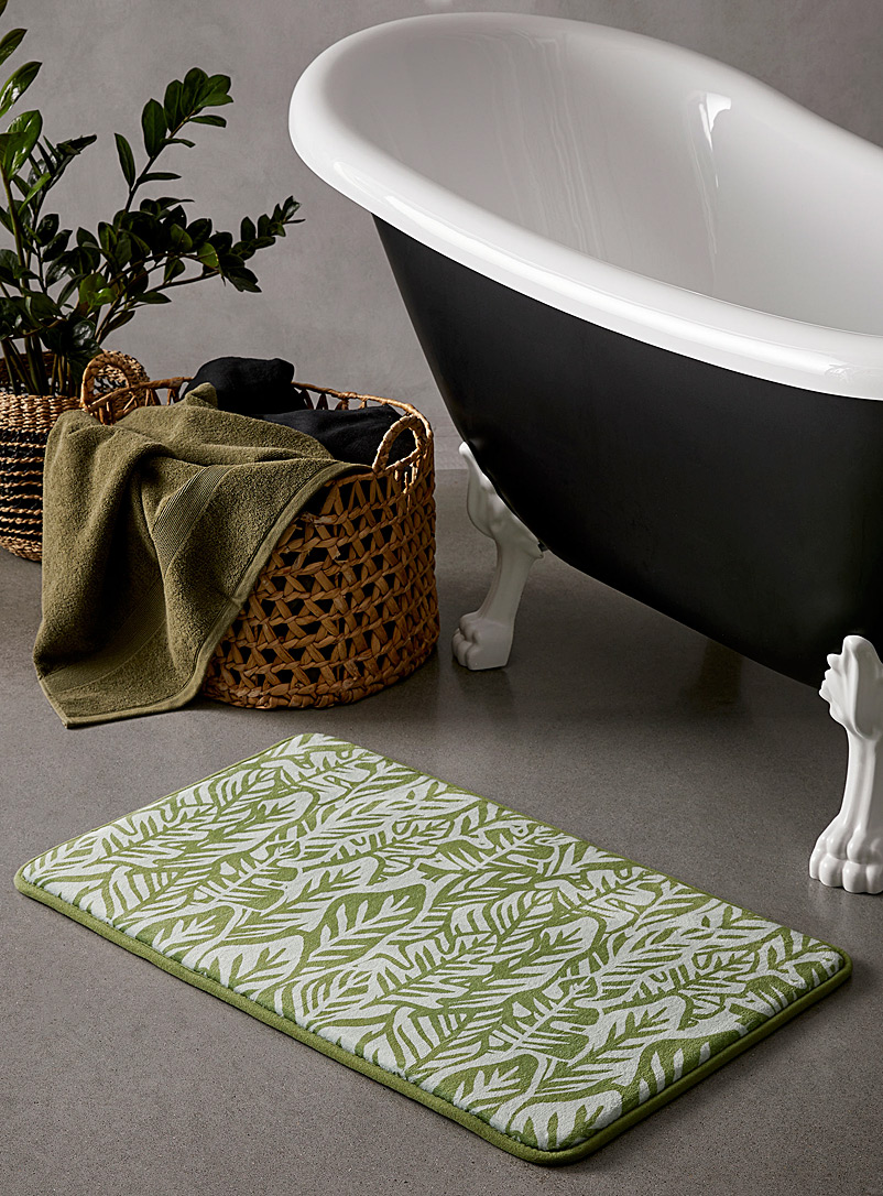Simons Maison: Le tapis de bain jungle luxuriante 50 x 80 cm Vert à motifs