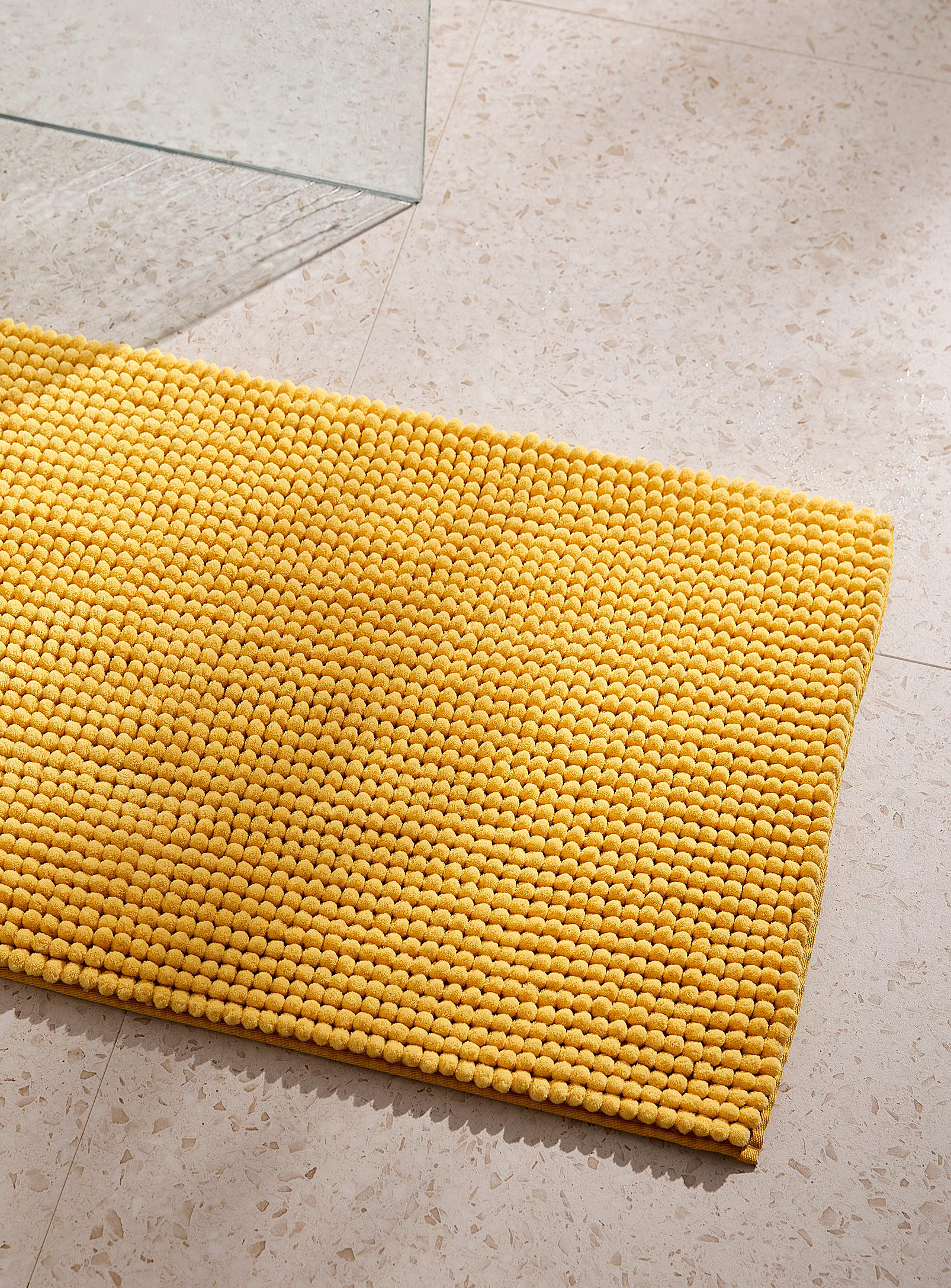 Simons Maison Monochrome Chenille Recycled Polyester Bath Mat 50 X 80 Cm In Golden Yellow