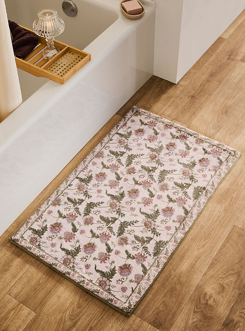 Romantic Flowers Memory Foam Bath Mat 50 X 80 Cm
