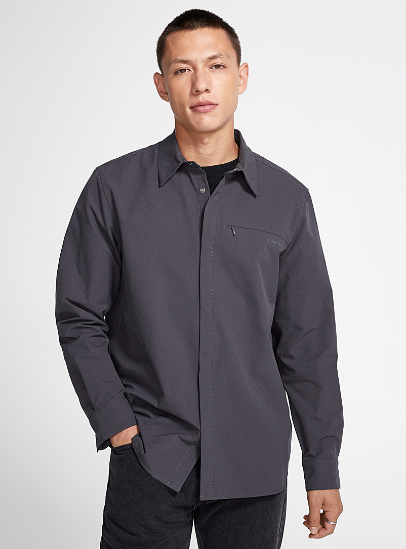 Calvin Klein: La chemise toile techno Noir pour homme