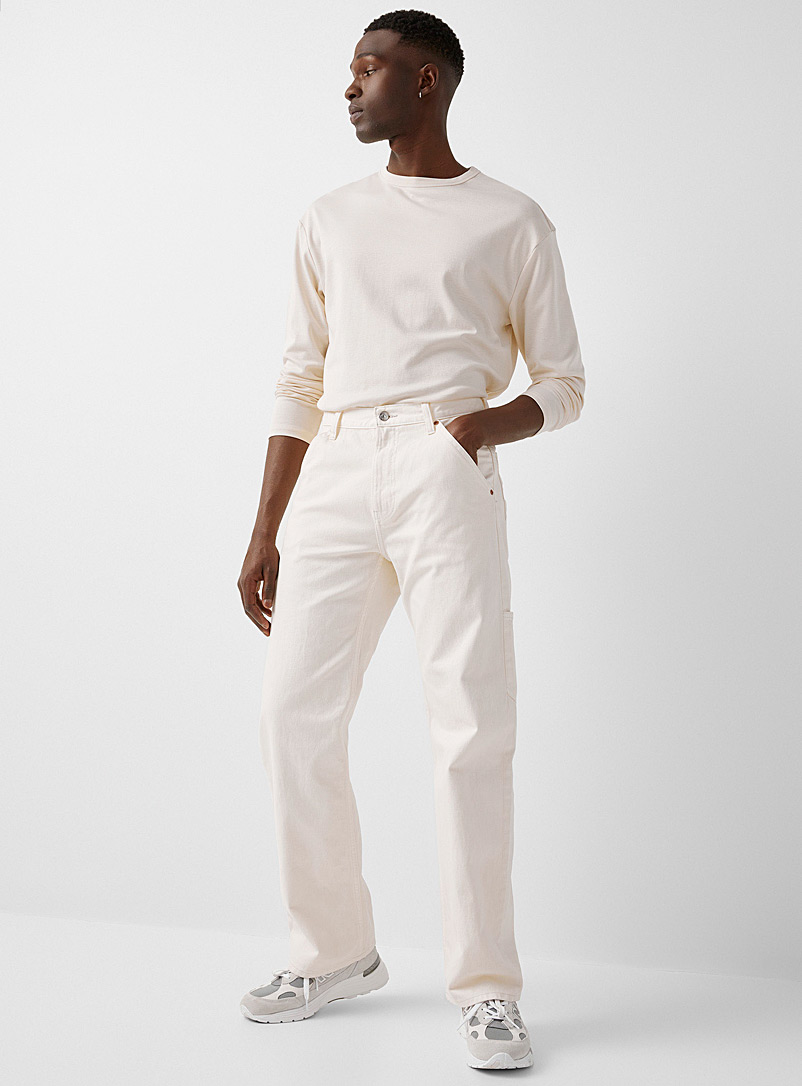 Calvin Klein: Le jean menuisier écru Coupe relaxe Sable pour homme
