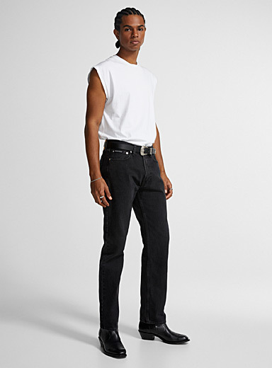 Calvin Klein Black Faded black jean Straight fit for men