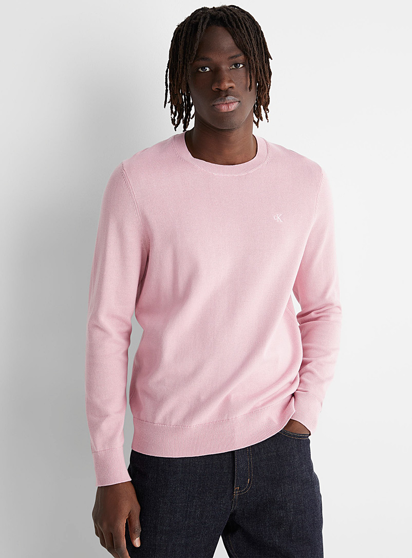 Calvin Klein: Le pull logo minimaliste Rose pour homme