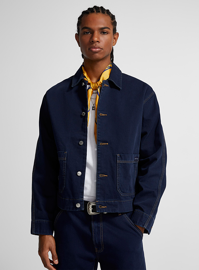 Indigo denim workwear jacket, Calvin Klein