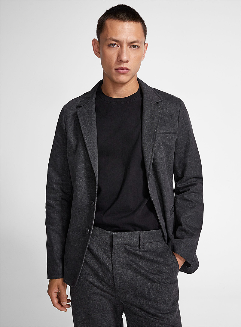 Calvin Klein Charcoal Ash-grey denim jacket Semi-slim fit for men