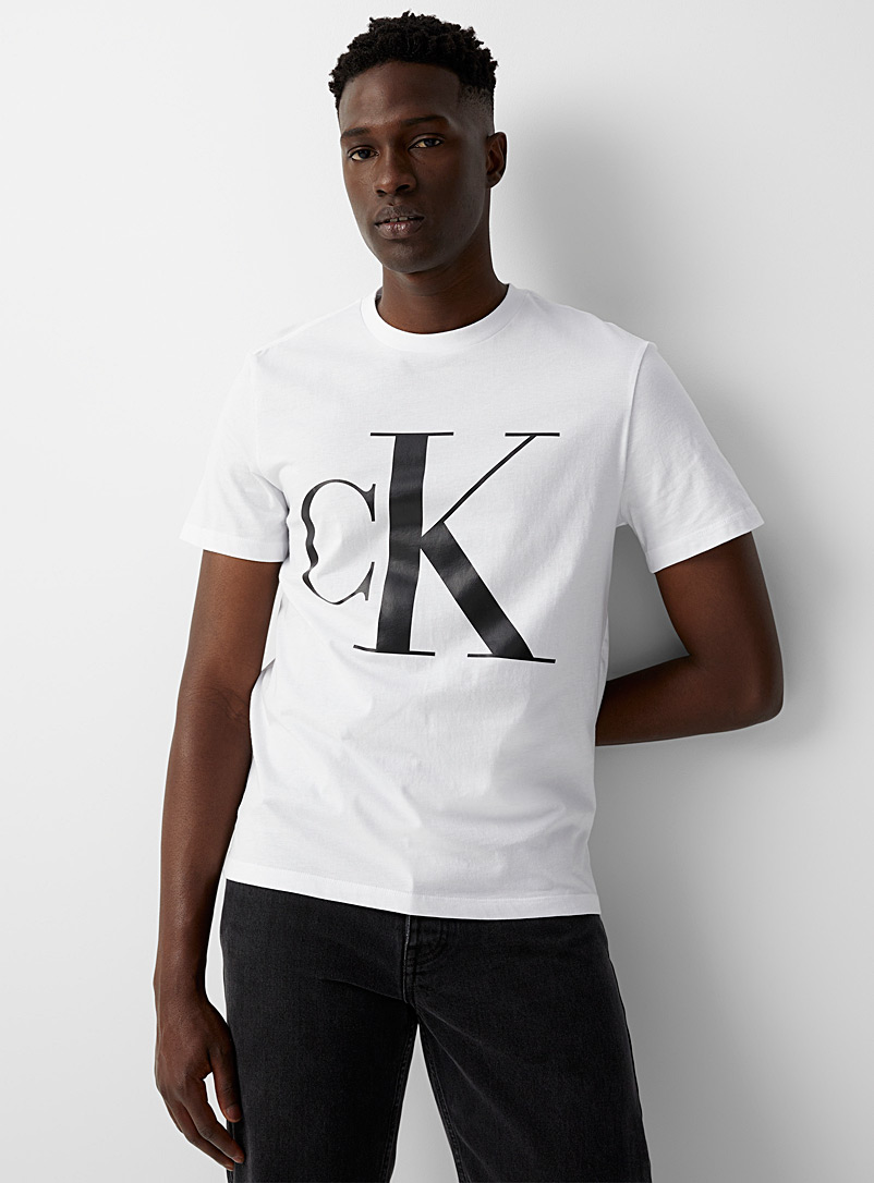 Calvin Klein: Le t-shirt logo CK Blanc pour homme