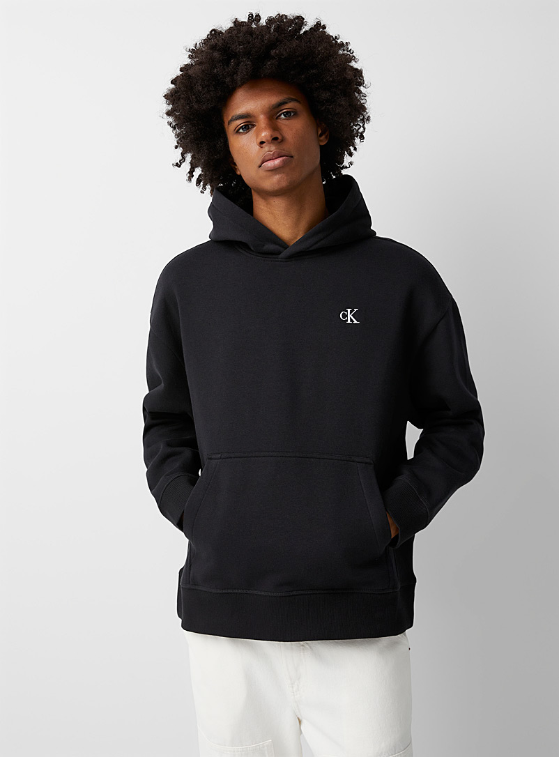 Calvin Klein: Le kangourou logo monogramme Noir pour homme