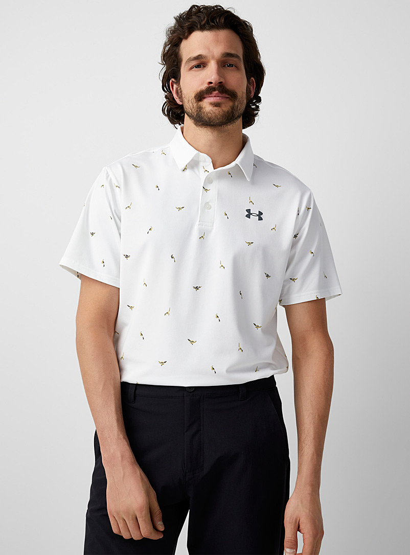 Under Armour White Playoff patterned ultra-soft polo for men