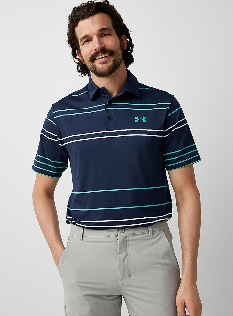 Under Armour Marine Blue Playoff patterned ultra-soft polo for men