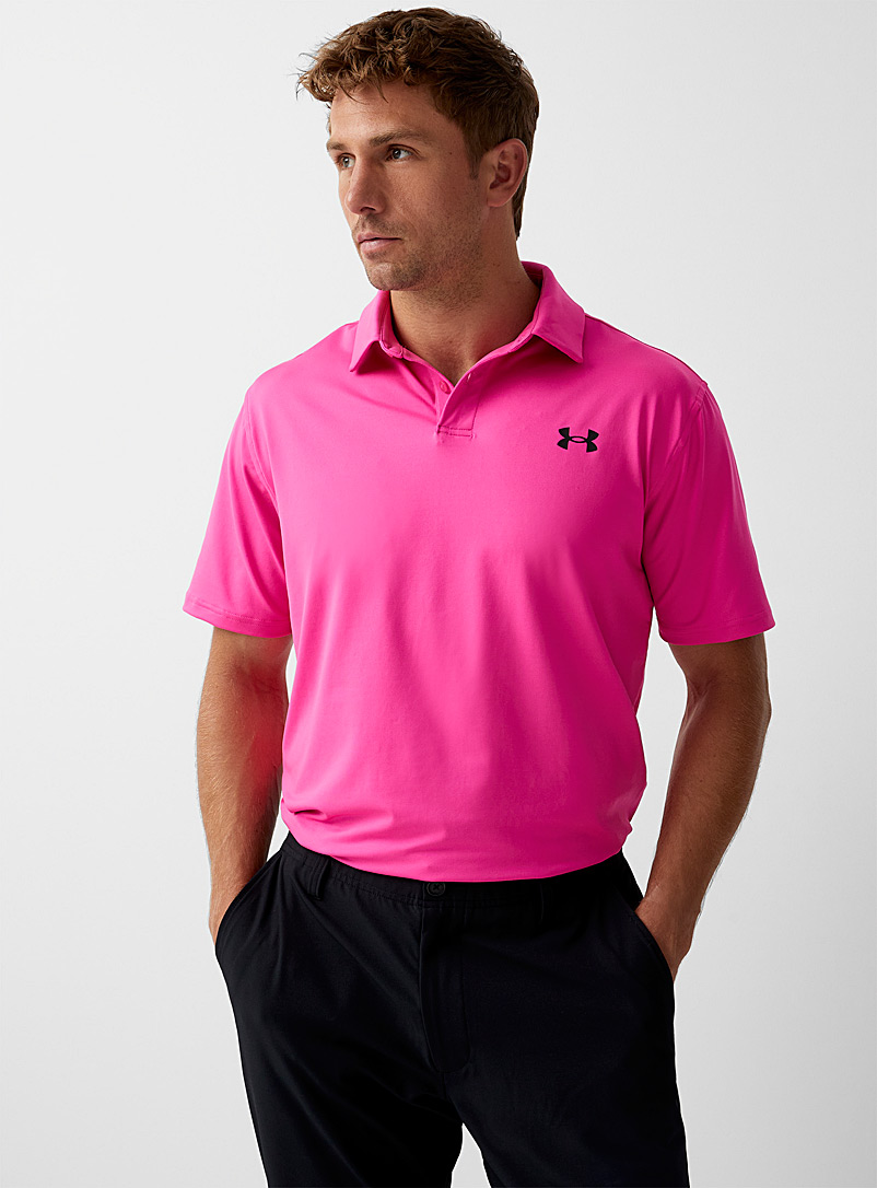 Under Armour Pink Tee to Green stretch golf polo for men