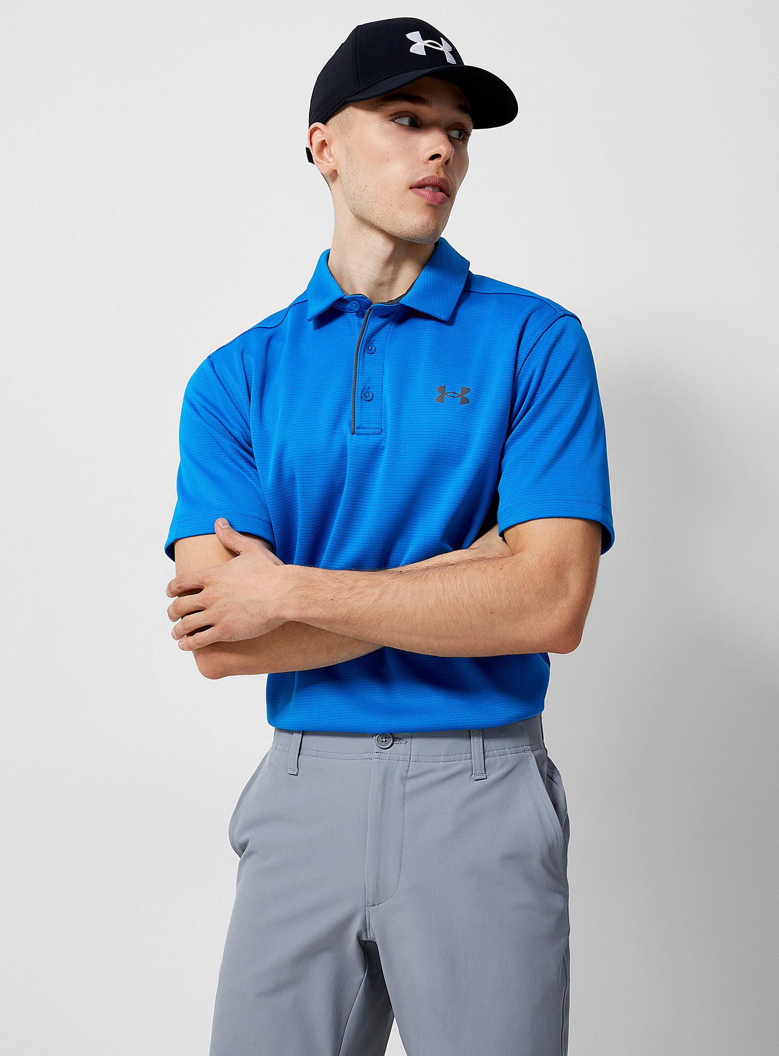 Under Armour Tech Solid Golf Polo In Blue
