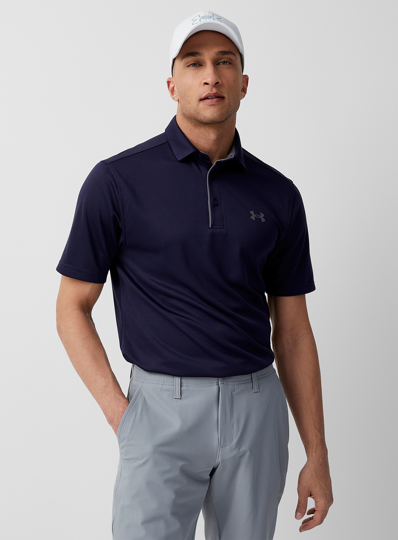 Under Armour Tech Polo T Shirt Navy In Marine Blue