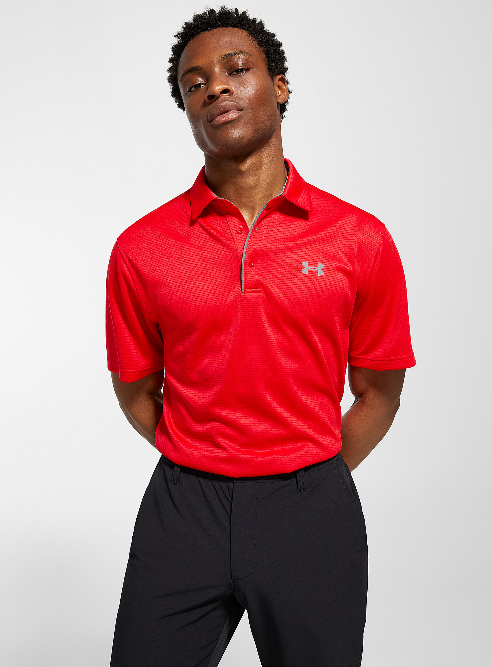 Under Armour Tech Solid Golf Polo In Red