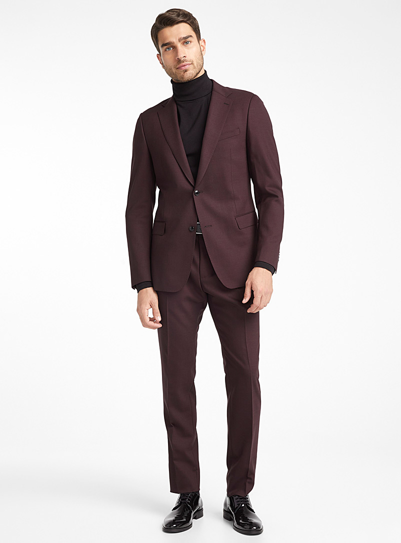 Dark Burgundy Suit Semi Slim Fit