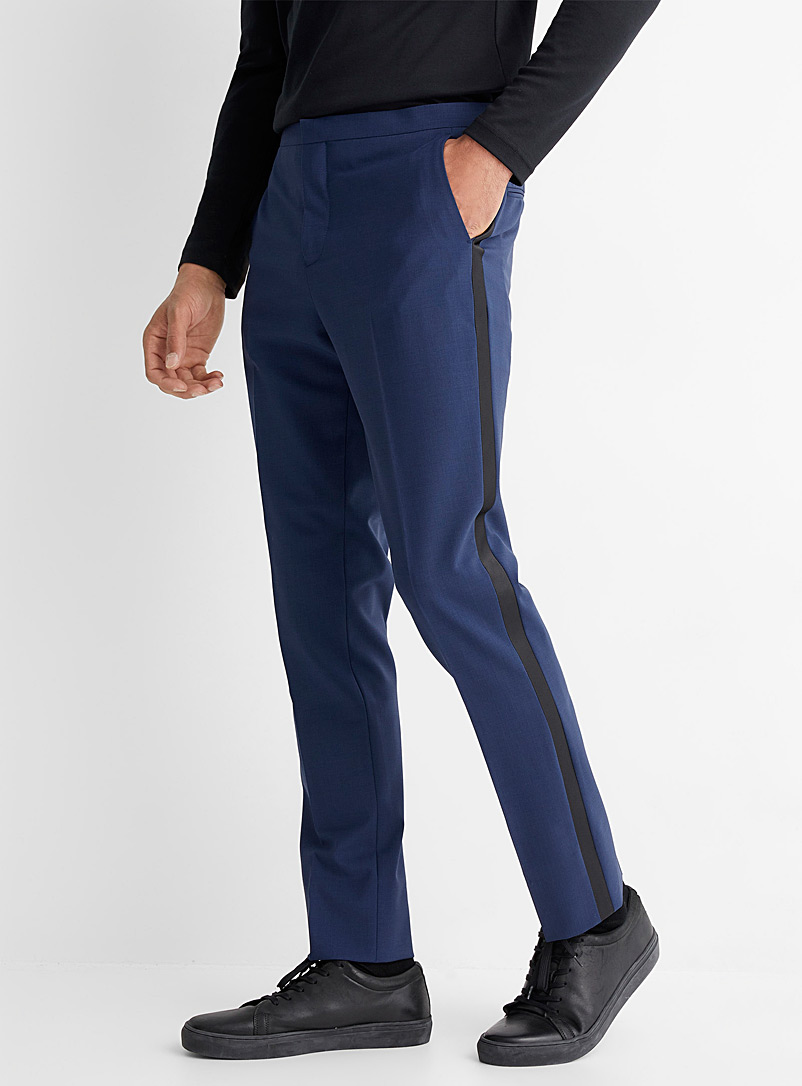 Le 31 Blue Recycled polyester tuxedo pant Stockholm fit - Slim for men
