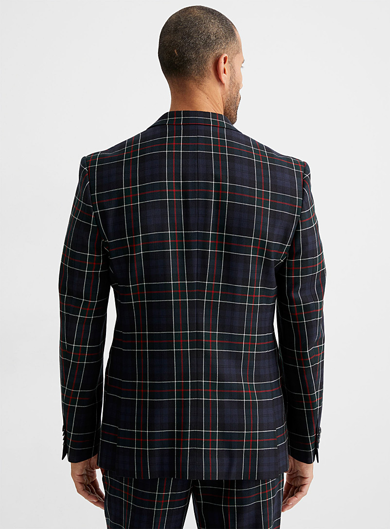 Le 31 Patterned Blue Scottish check jacket London fit - Semi-slim for men