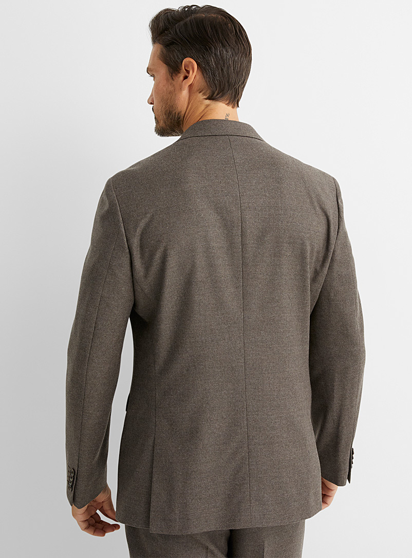 Le 31 Light Brown Marzotto flannel jacket London fit - Semi-slim for men