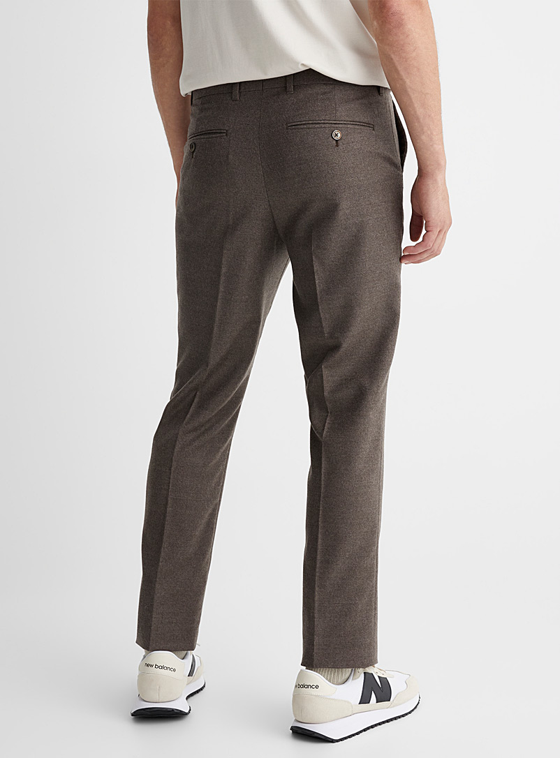 Le 31 Light Brown Marzotto felted pant London fit - Slim straight for men