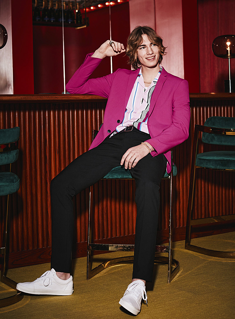 Le 31 Medium Pink Colourful jacket Milano fit - Super slim for men