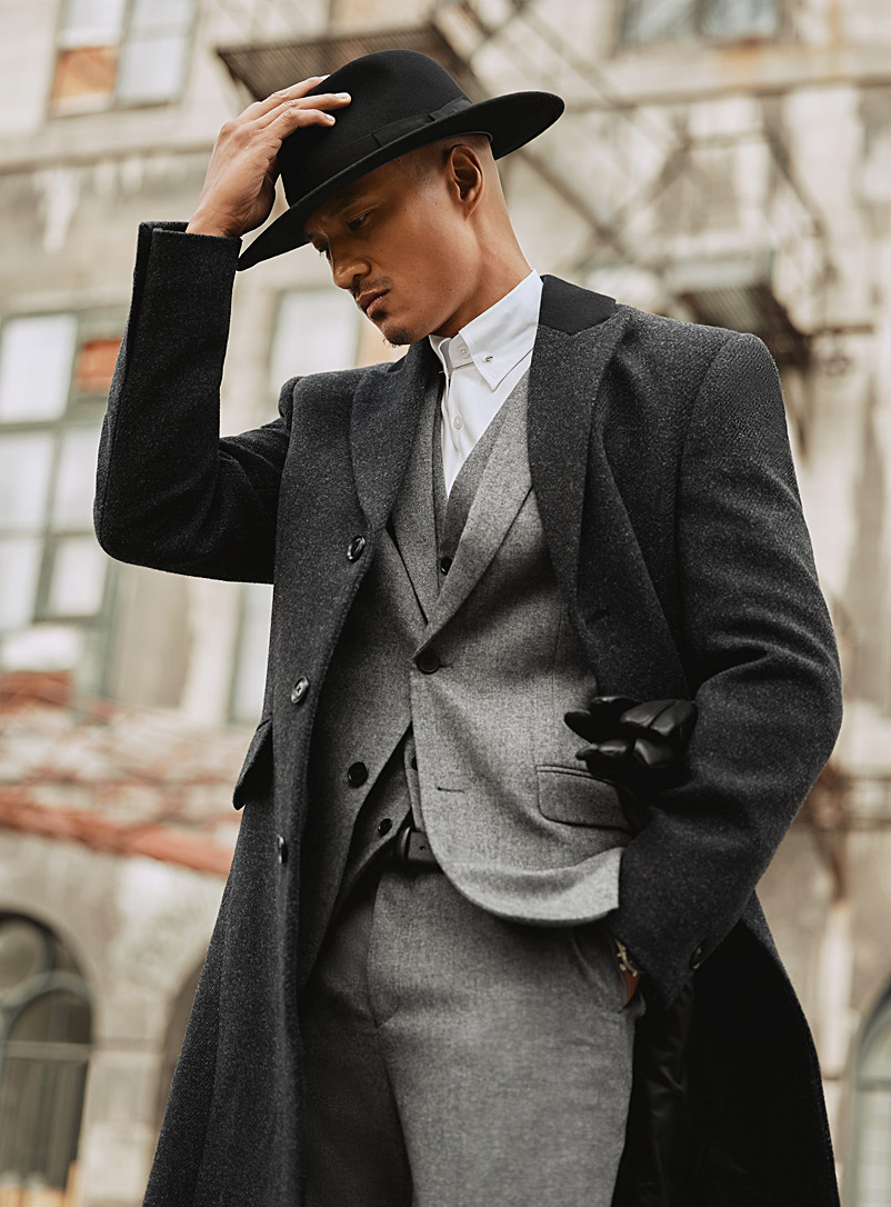 Le 31 Dark Grey Donegal jacket Stockholm fit - Slim for men