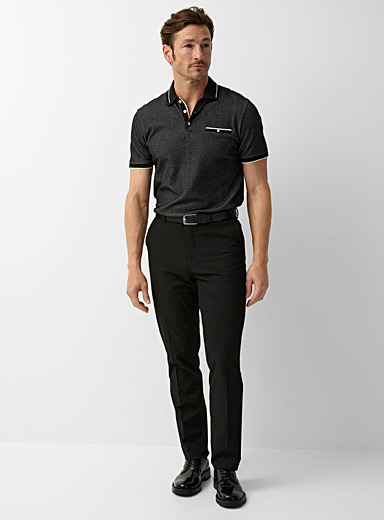 Le 31: Le pantalon lavable monochrome <b>Coupe London - Droite &eacute;troite</b> Noir pour homme