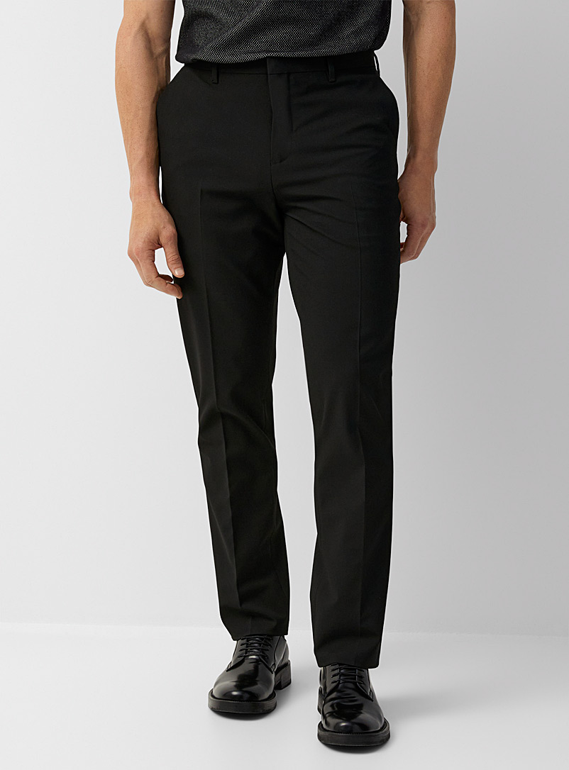 Le 31: Le pantalon lavable monochrome <b>Coupe London - Droite &eacute;troite</b> Noir pour homme