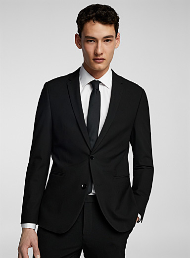 Le 31: Le veston monochrome <b>Coupe Milano - Super ajust&eacute;e</b> Noir pour homme