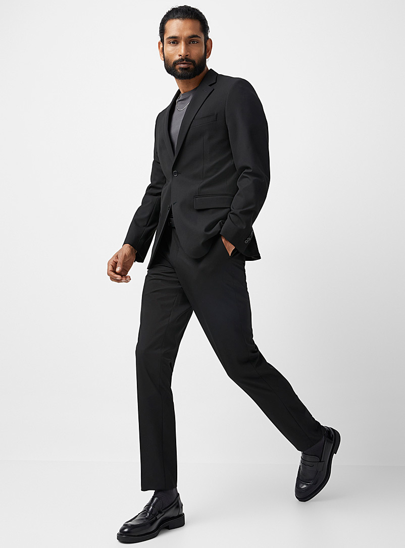Le 31 Black Monochrome recycled polyester suit Stockholm fit - Slim for men